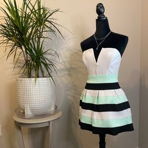 Striped Skater Mini Skirt
